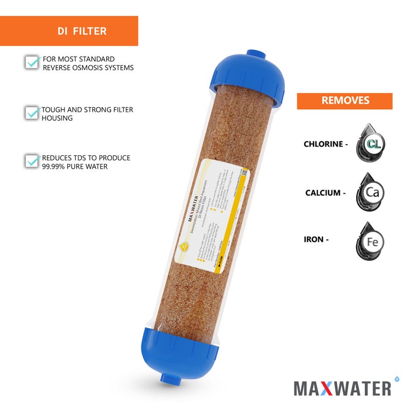Max Water Mixed Bed Ion Exchange RODI Aquarium Filter Resin Replacement Cartridge, Compatible with 10" Reverse Osmosis Water Filtration System - Image 3